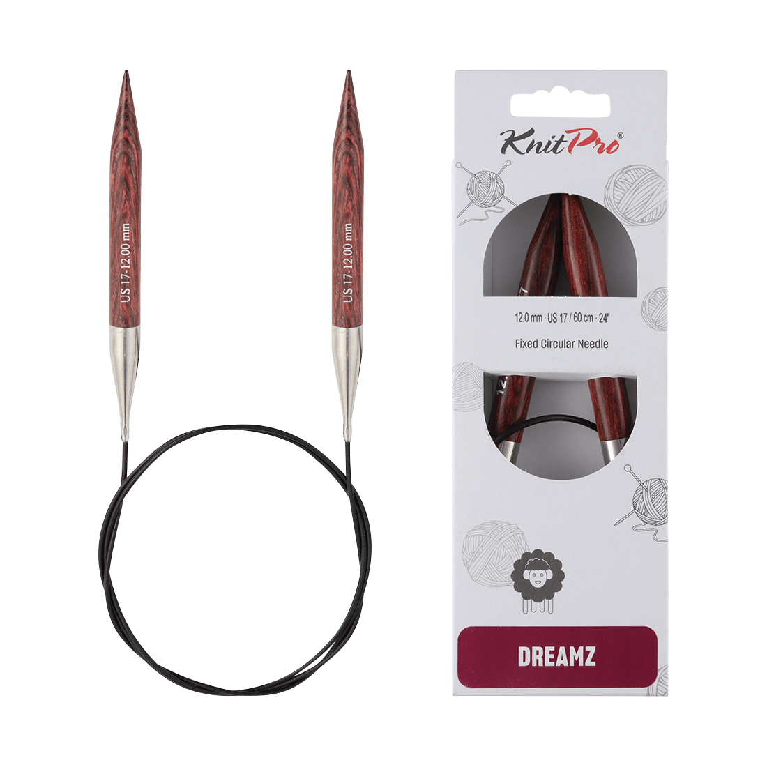 KnitPro Knitting Needles 80cm / 12.0mm KnitPro | Dreamz | Fixed Circular Knitting Needles