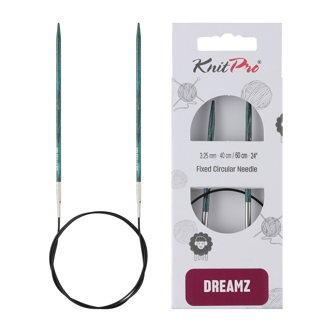 KnitPro Knitting Needles 80cm / 3.25mm KnitPro | Dreamz | Fixed Circular Knitting Needles