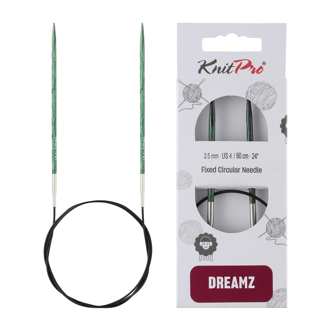 KnitPro Knitting Needles 80cm / 3.5mm KnitPro | Dreamz | Fixed Circular Knitting Needles