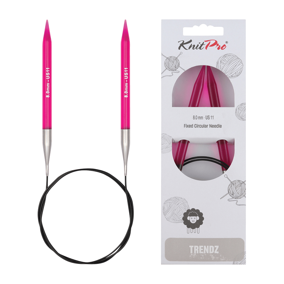 KnitPro Knitting Needles 80cm / 8.0mm KnitPro | Trendz | Fixed Circular Knitting Needles