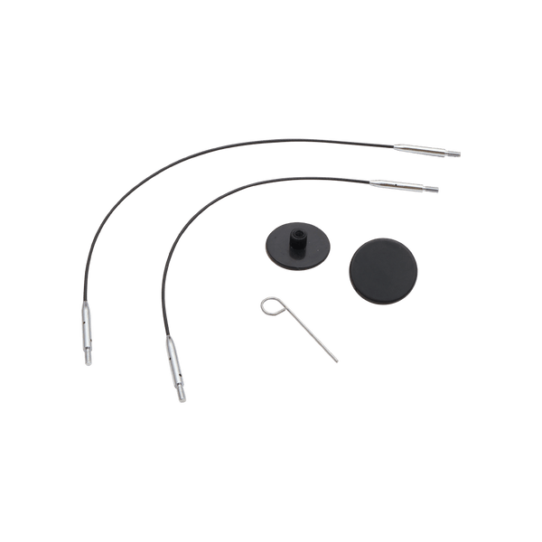 KnitPro | Mini Cable Set | Black Nylon coated Stainless Steel