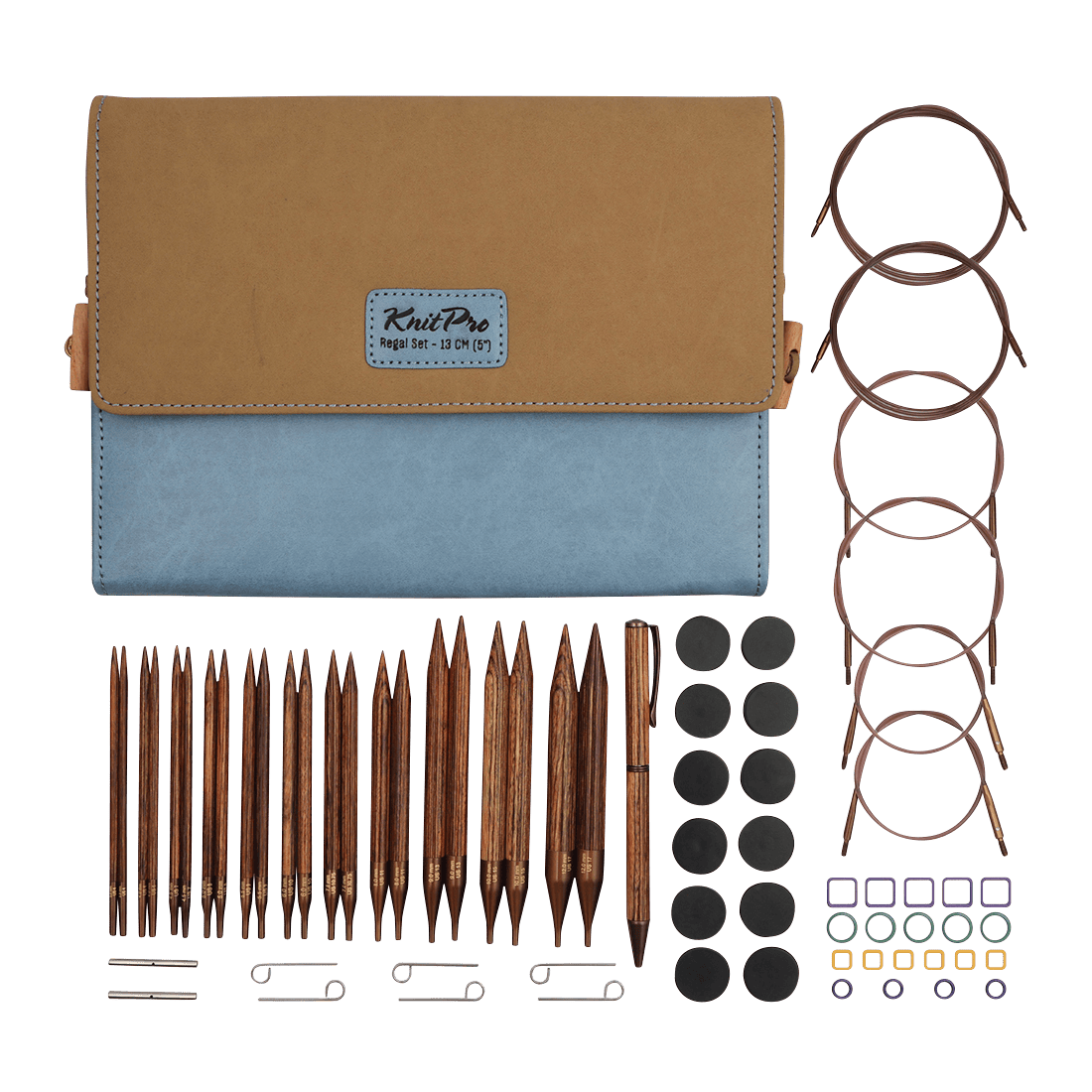 KnitPro Knitting Needles KnitPro | Ginger | 13cm Interchangeable Circular Knitting Needle Regal Set