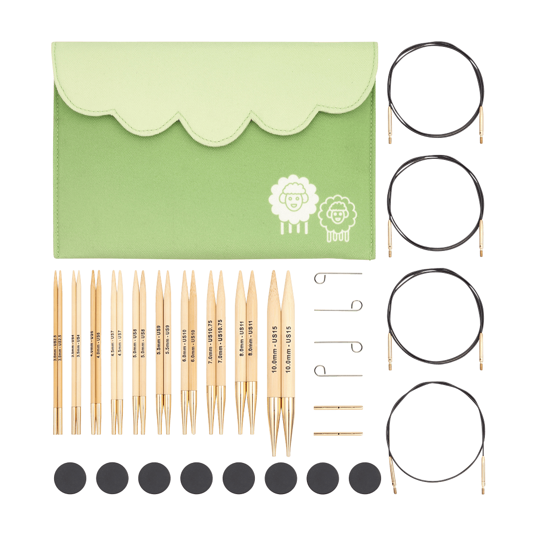 KnitPro Knitting Needles KnitPro | Japanese Bamboo | 13cm Interchangeable Knitting Needle Tips Deluxe Set