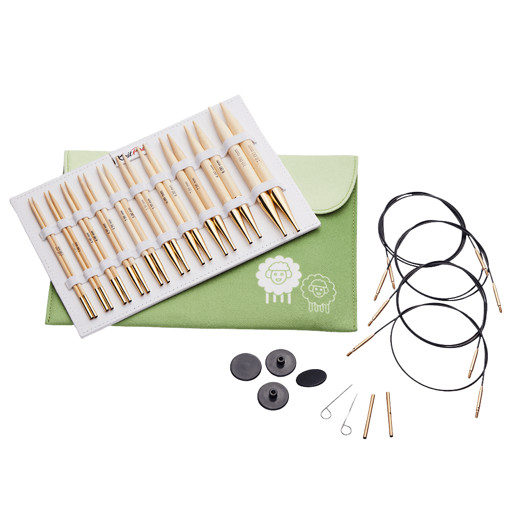KnitPro Knitting Needles KnitPro | Japanese Bamboo | 13cm Normal Interchangeable Knitting Needle Deluxe Set