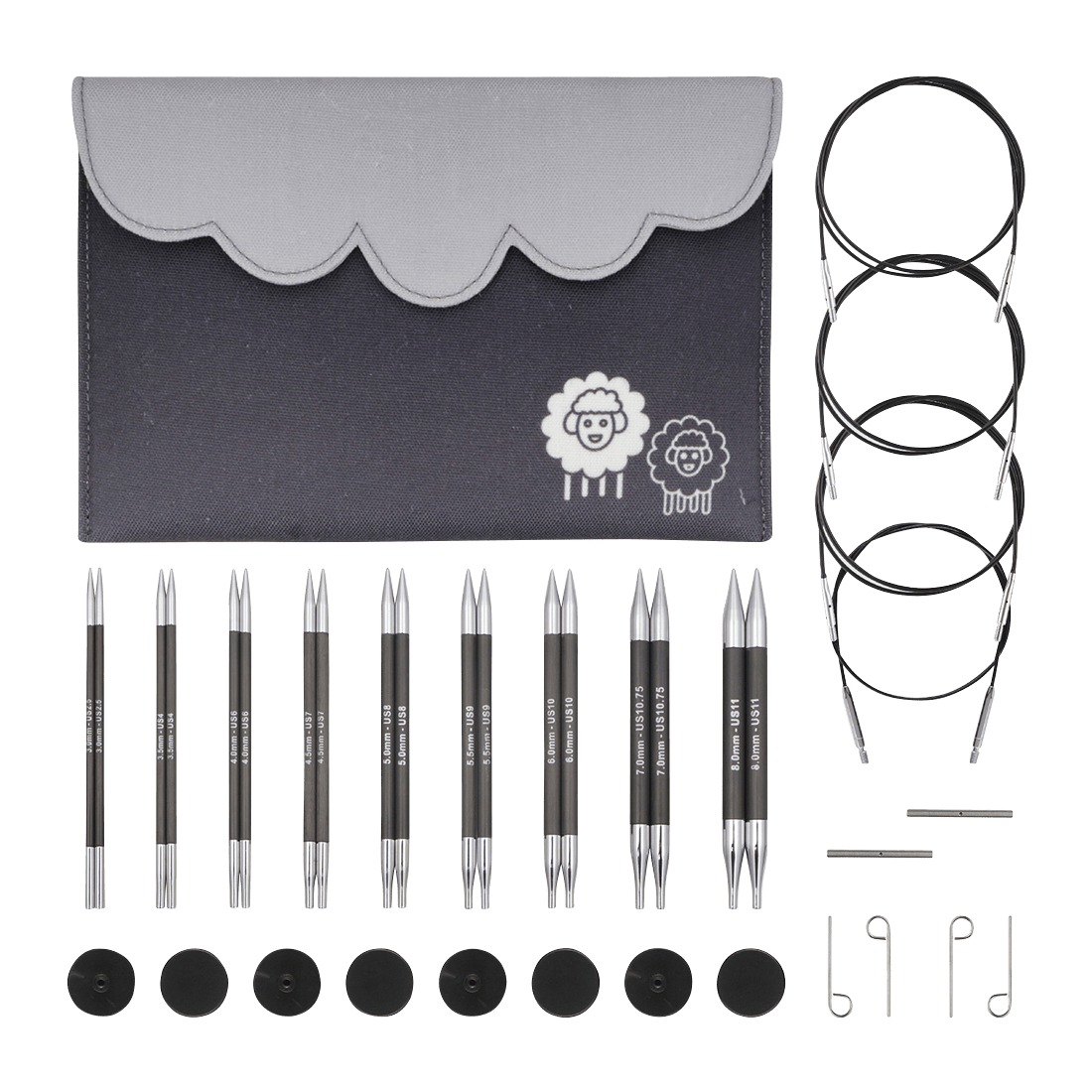 KnitPro Knitting Needles KnitPro | Karbonz | 13cm Interchangeable Knitting Needle Tips Deluxe Set