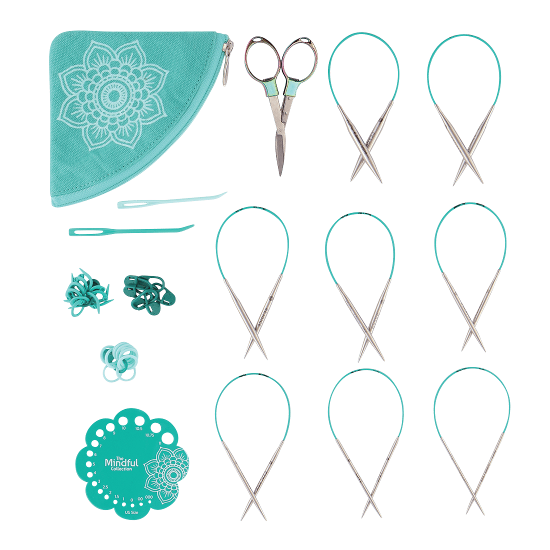 KnitPro Knitting Needles KnitPro | The Mindful Collection | Explore 25cm Lace Fixed Circular Knitting Needle Set