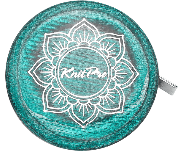 KnitPro | The Mindful Collection | Teal Retractable Wooden Tape Measure