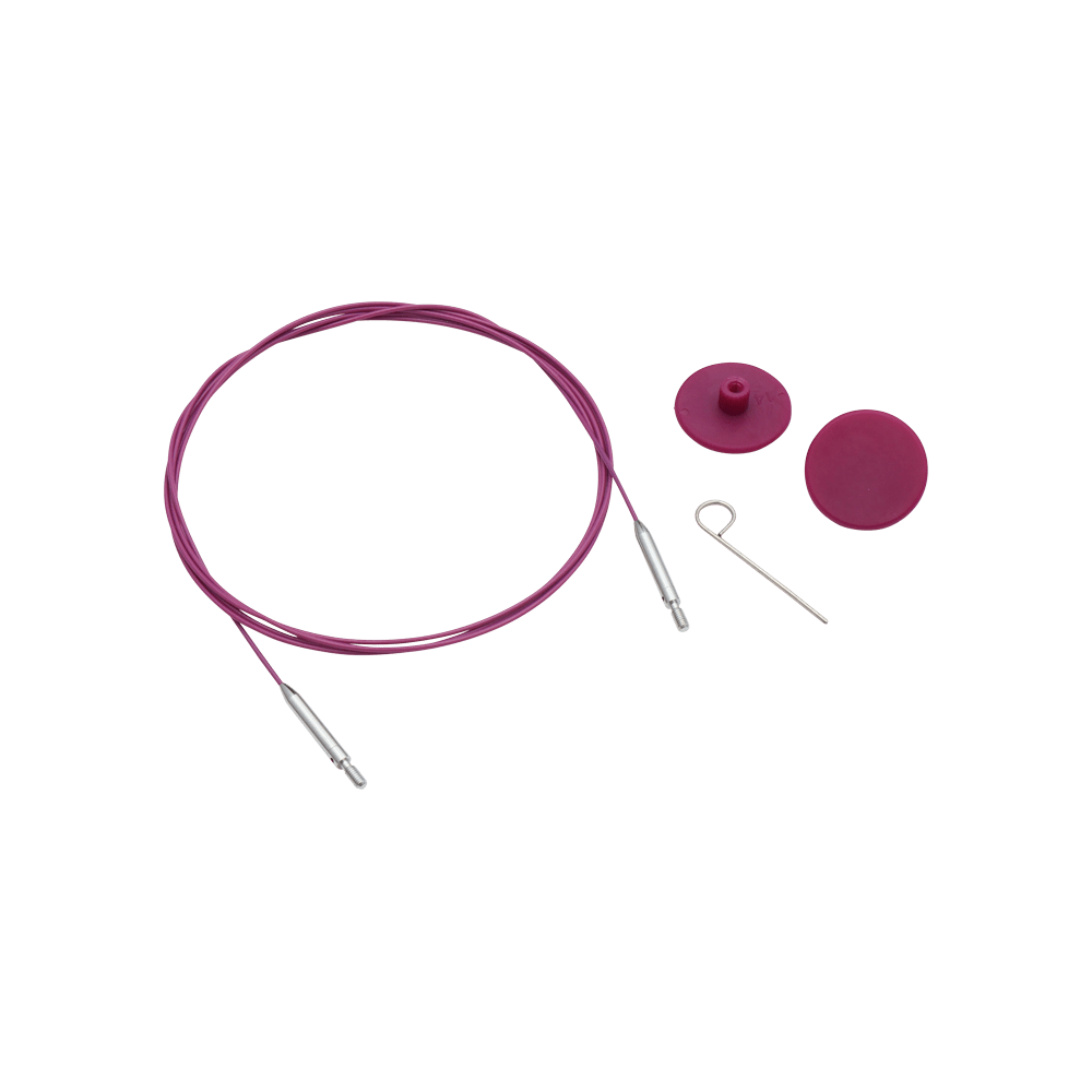KnitPro Knitting Needles KnitPro | Thin and Flex Purple Nylon Coated Stainless Steel 360 Swivel Cables