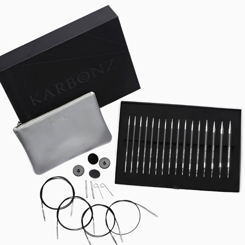 KnitPro | Karbonz | Interchangeable Knitting Needle Set | Box of Joy | black and grey box | McIntosh