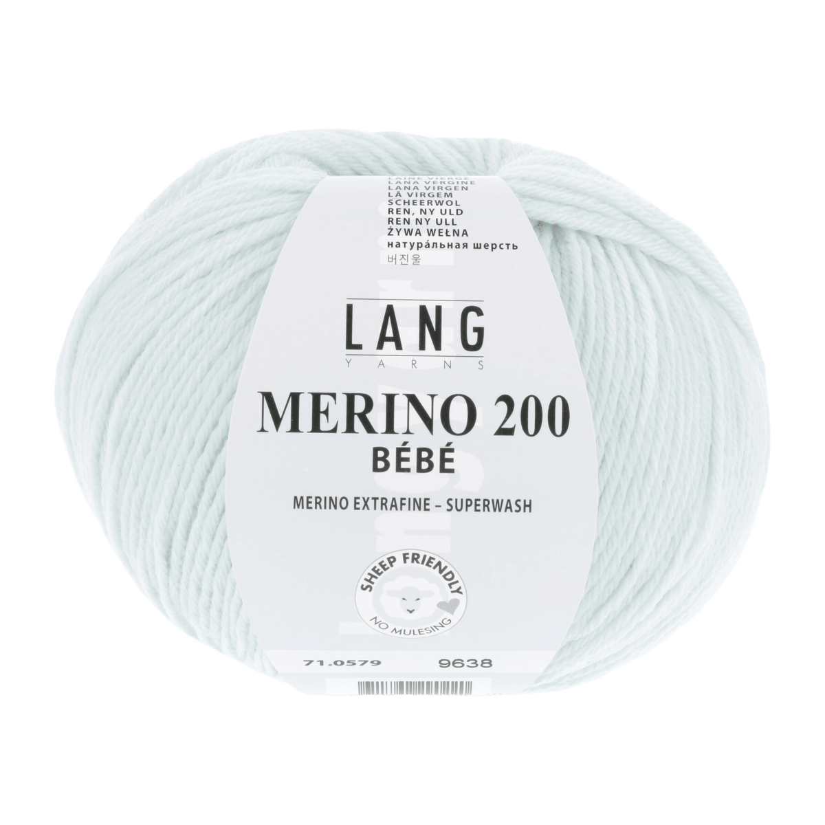 Lang Yarns Baby Wool Baby Turquoise LANGYARNS | Baby Yarn | MERINO 200 BÉBÉ | 4-Ply | 71