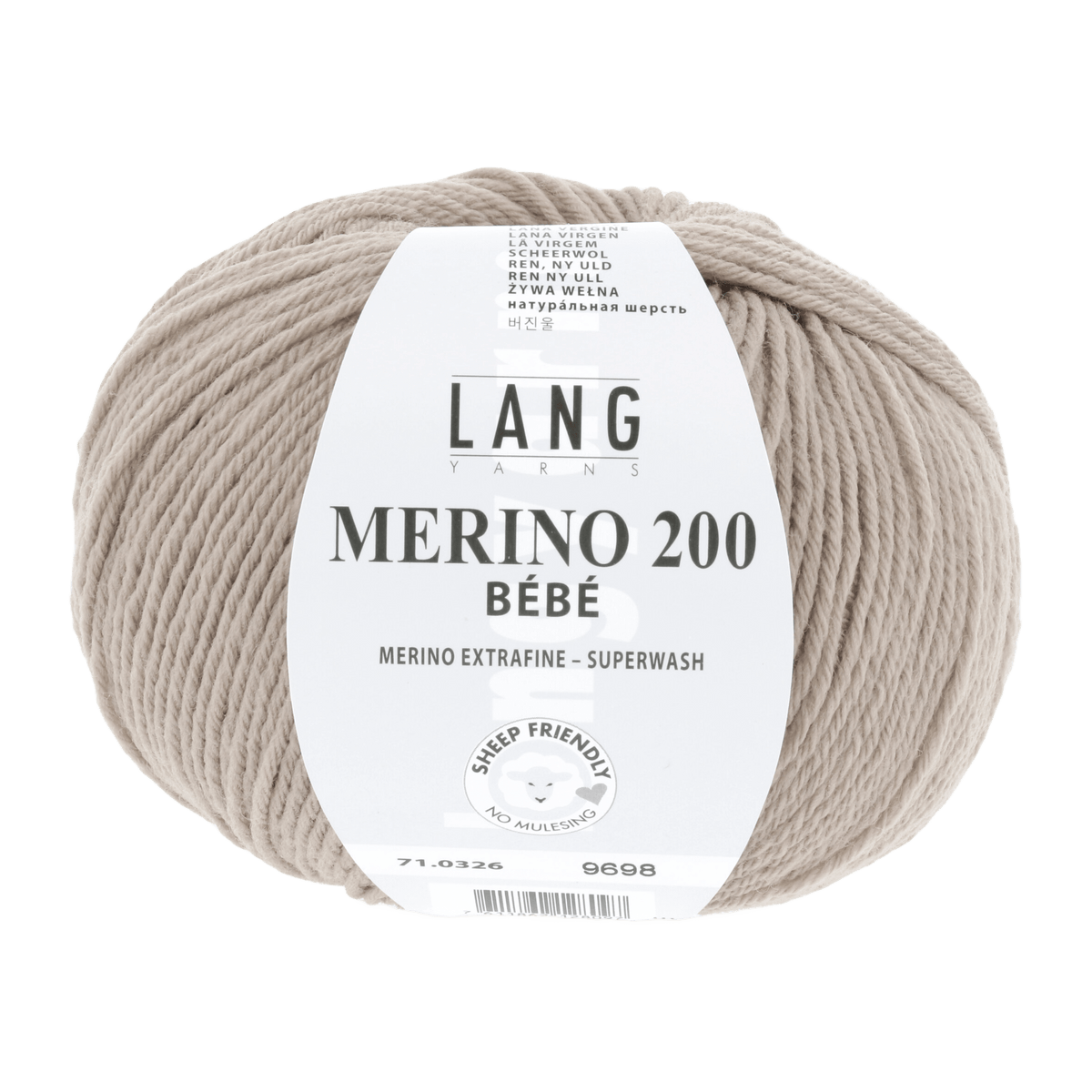 Lang Yarns Baby Wool Beige LANGYARNS | Baby Yarn | MERINO 200 BÉBÉ | 4-Ply | 71