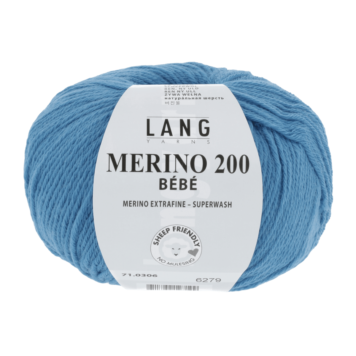 Lang Yarns Baby Wool Blue LANGYARNS | Baby Yarn | MERINO 200 BÉBÉ | 4-Ply | 71