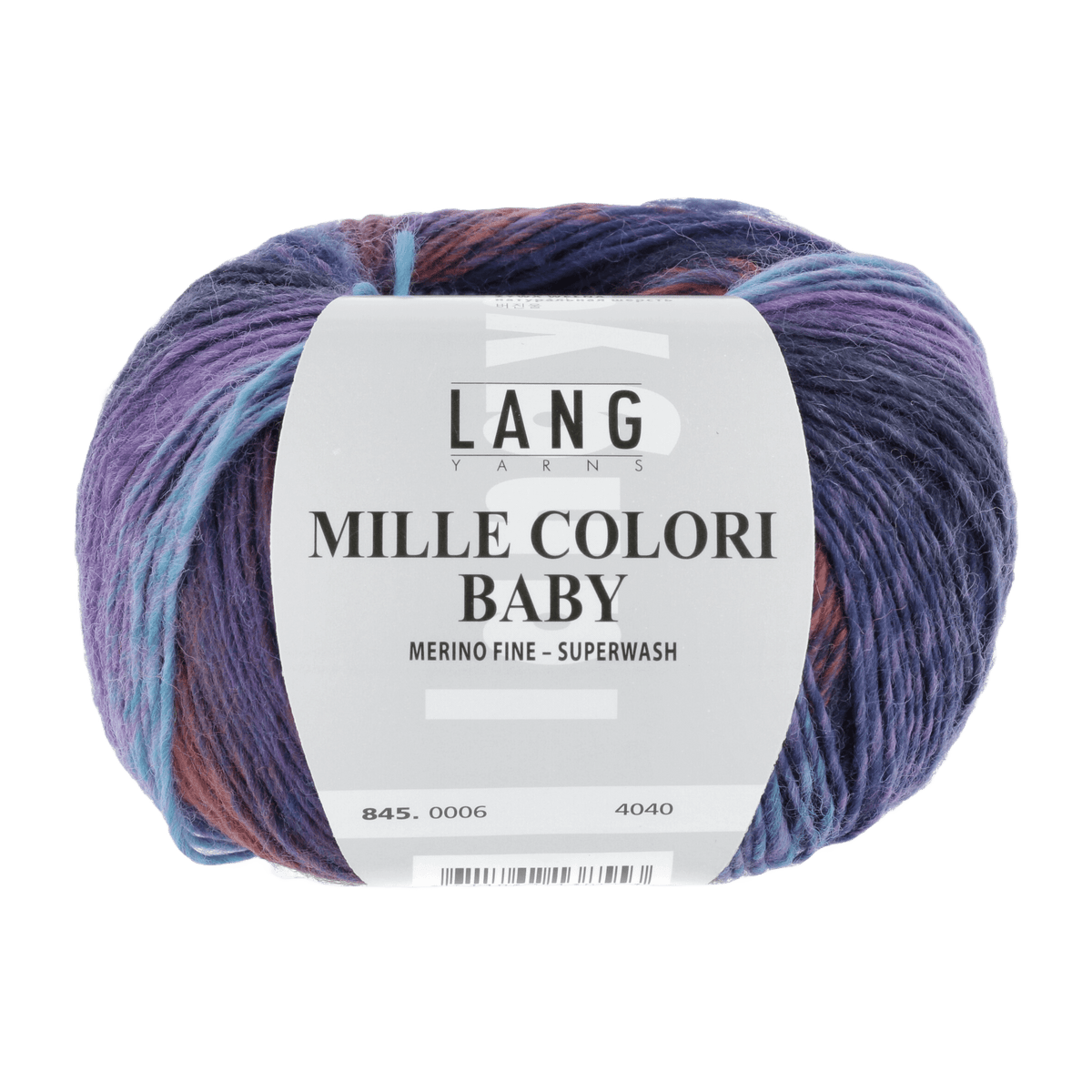 Lang Yarns Baby Wool Blue / Lilac LANGYARNS | Baby Yarn | MILLE COLORI BABY | 4-Ply | 845