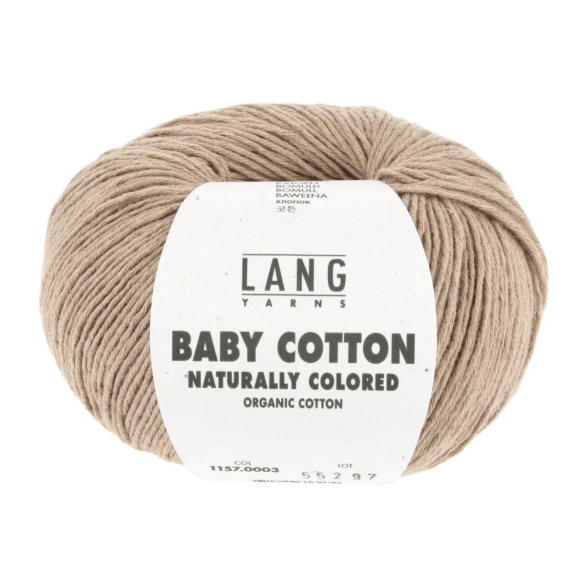 Lang Yarns Baby Wool Dark Brown LANGYARNS | Baby Yarn | Baby Cotton Naturally Coloured | 4-Ply | 1157