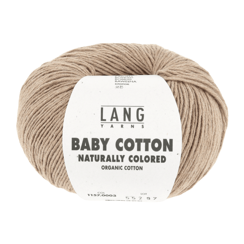 Lang Yarns Baby Wool Dark Brown LANGYARNS | Baby Yarn | Baby Cotton Naturally Coloured | 4-Ply | 1157