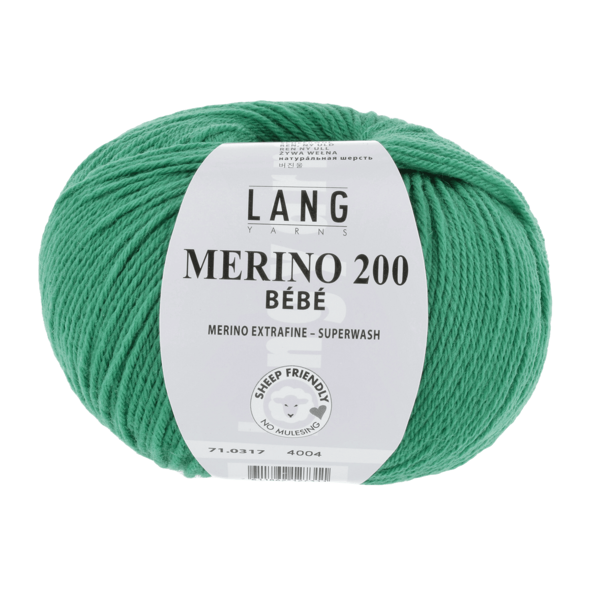 Lang Yarns Baby Wool Green LANGYARNS | Baby Yarn | MERINO 200 BÉBÉ | 4-Ply | 71