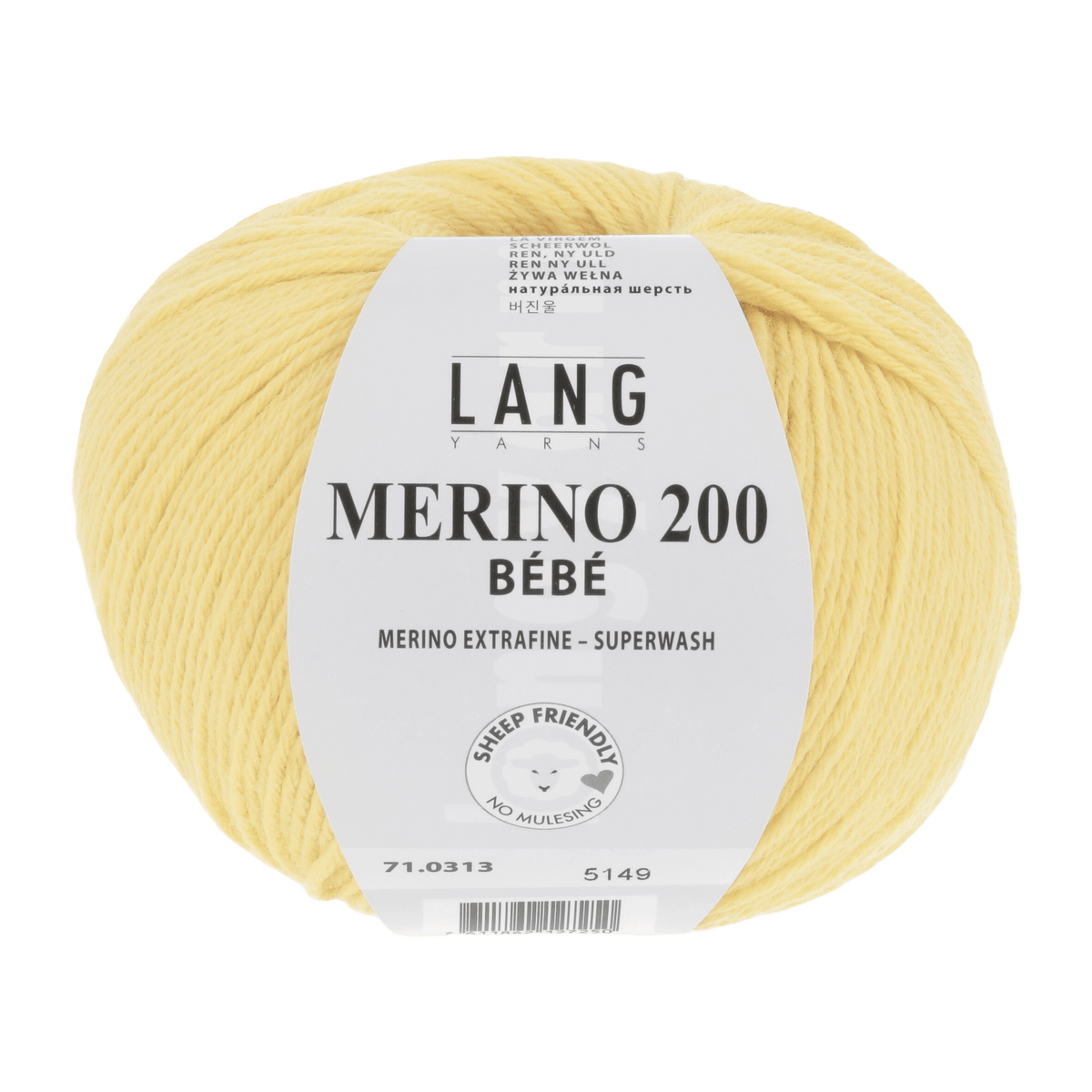 Lang Yarns Baby Wool Lemon LANGYARNS | Baby Yarn | MERINO 200 BÉBÉ | 4-Ply | 71