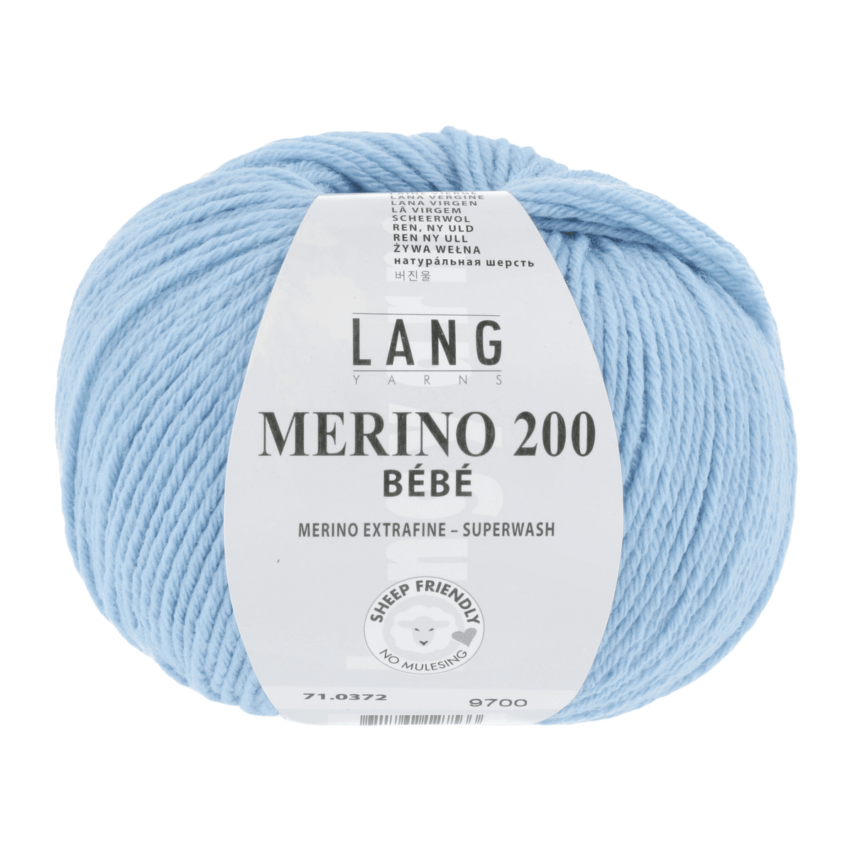 Lang Yarns Baby Wool Light Blue LANGYARNS | Baby Yarn | MERINO 200 BÉBÉ | 4-Ply | 71
