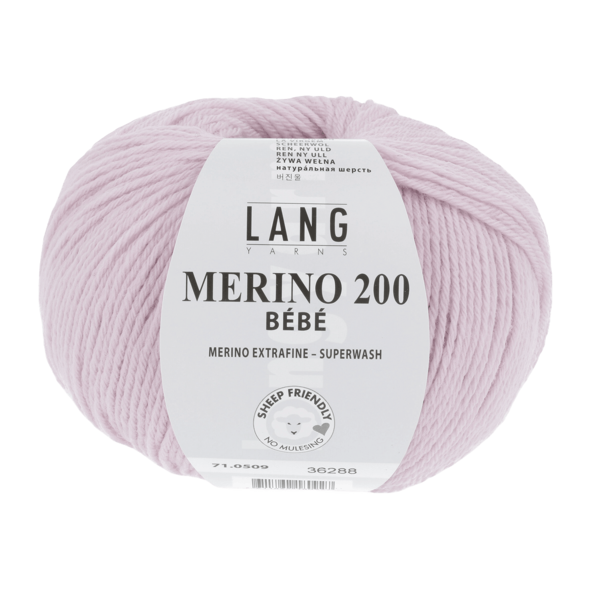 Lang Yarns Baby Wool Light Rose LANGYARNS | Baby Yarn | MERINO 200 BÉBÉ | 4-Ply | 71