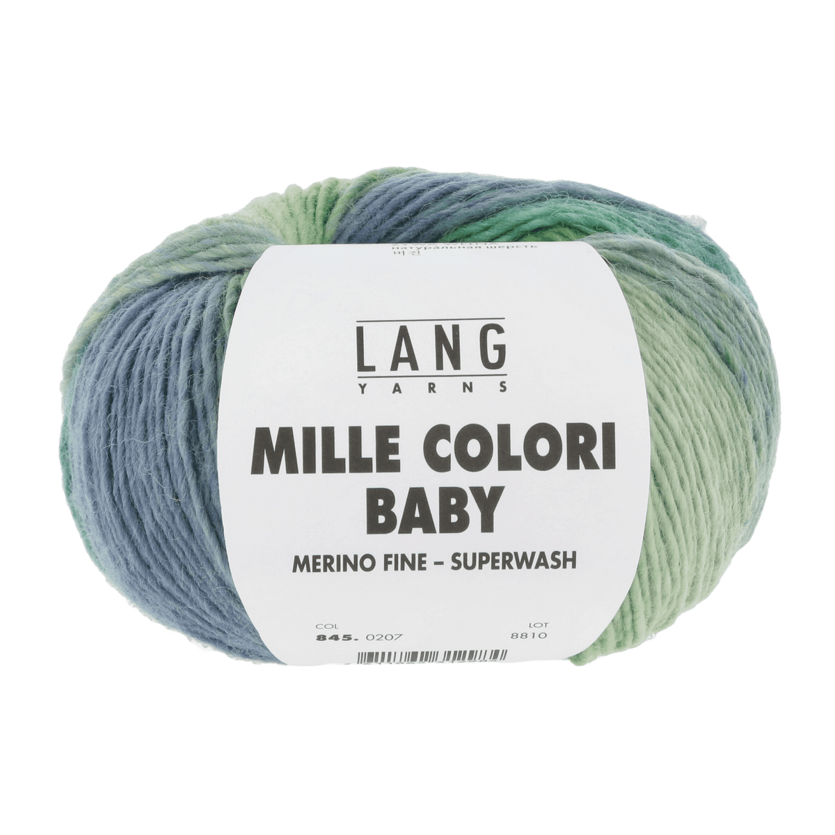 Lang Yarns Baby Wool Multicolour Green / Blue LANGYARNS | Baby Yarn | MILLE COLORI BABY | 4-Ply | 845