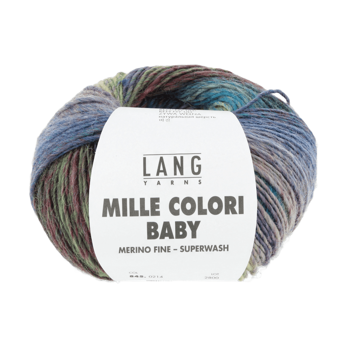 Lang Yarns Baby Wool Olive / Red / Blue LANGYARNS | Baby Yarn | MILLE COLORI BABY | 4-Ply | 845