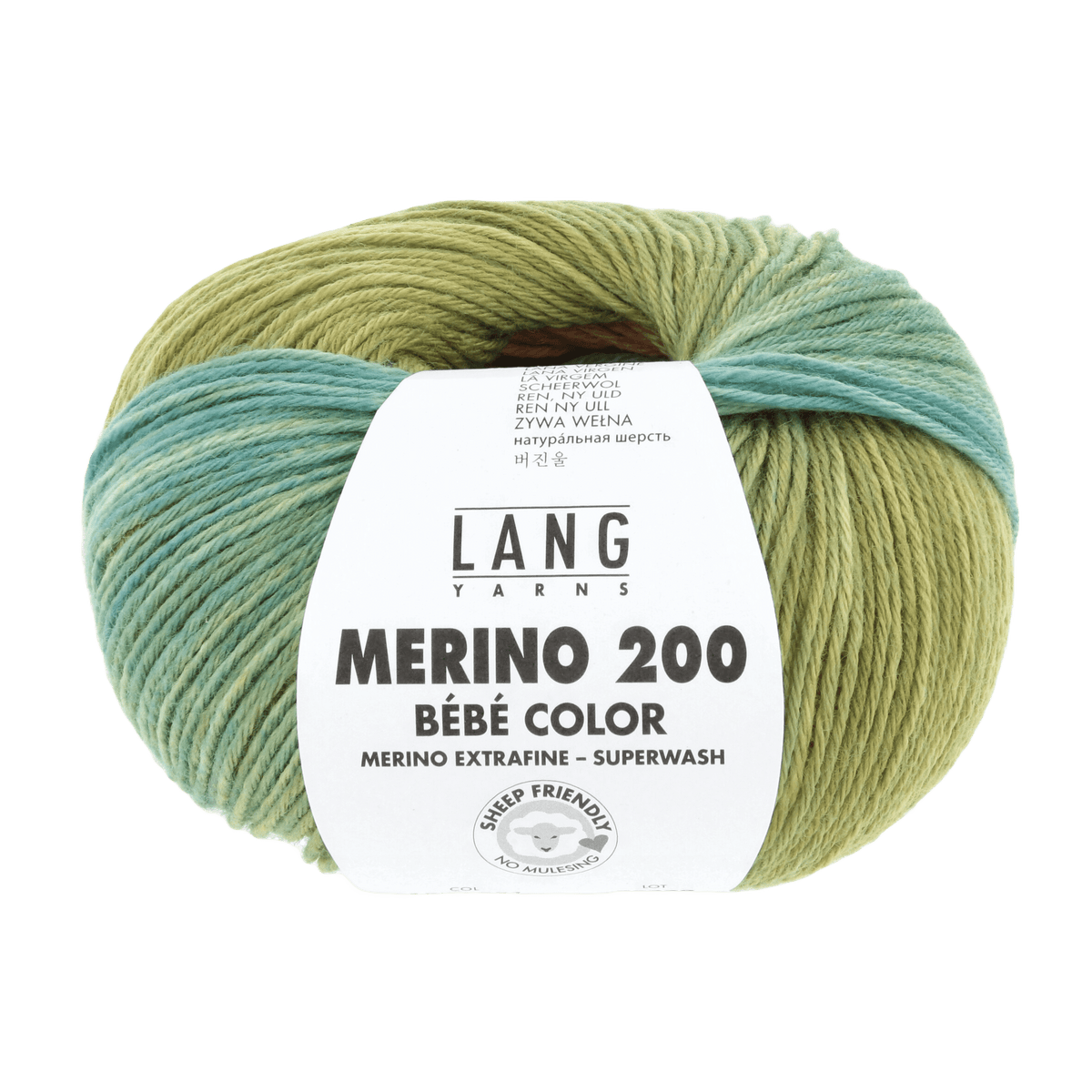 Lang Yarns Baby Wool Orange / Green LANGYARNS | Baby Yarn | MERINO 200 BÉBÉ COLOUR | 4-Ply | 155