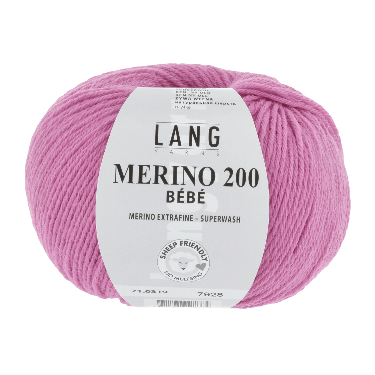 Lang Yarns Baby Wool Pink LANGYARNS | Baby Yarn | MERINO 200 BÉBÉ | 4-Ply | 71