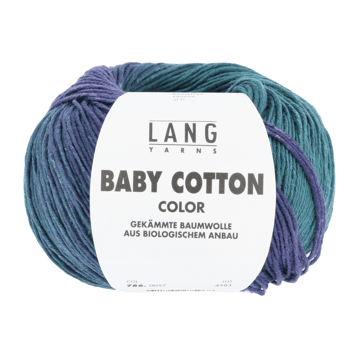 Lang Yarns Baby Wool Rainbow LANGYARNS | Baby Yarn | Baby Cotton Colour | 4-Ply | 786
