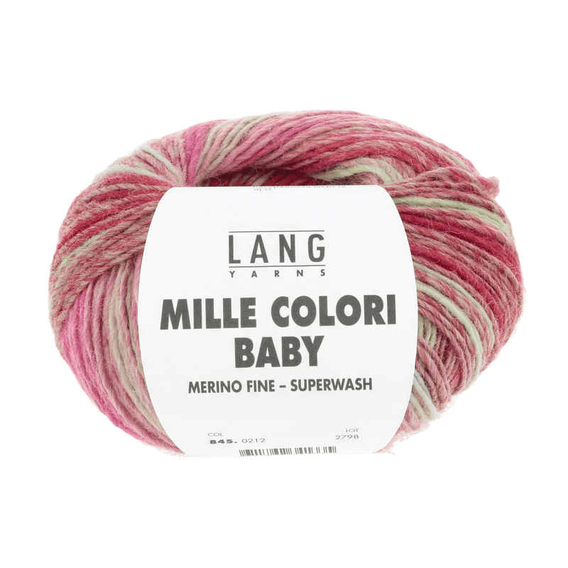 Lang Yarns Baby Wool Rose / Red / Beige LANGYARNS | Baby Yarn | MILLE COLORI BABY | 4-Ply | 845