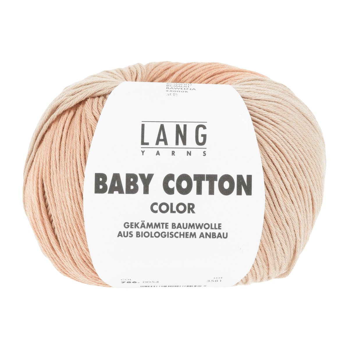 Lang Yarns Baby Wool Salmon LANGYARNS | Baby Yarn | Baby Cotton Colour | 4-Ply | 786