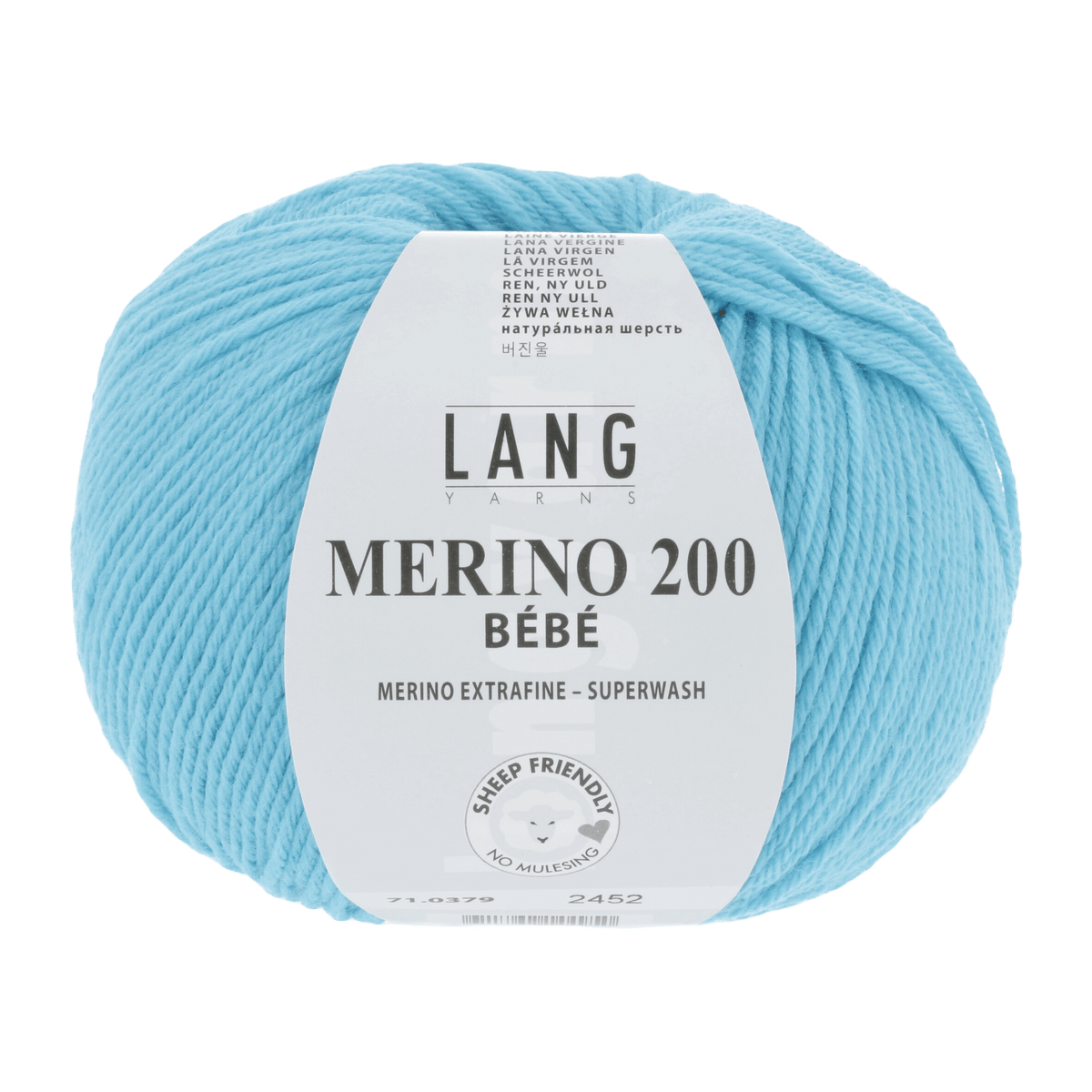 Lang Yarns Baby Wool Turquoise LANGYARNS | Baby Yarn | MERINO 200 BÉBÉ | 4-Ply | 71