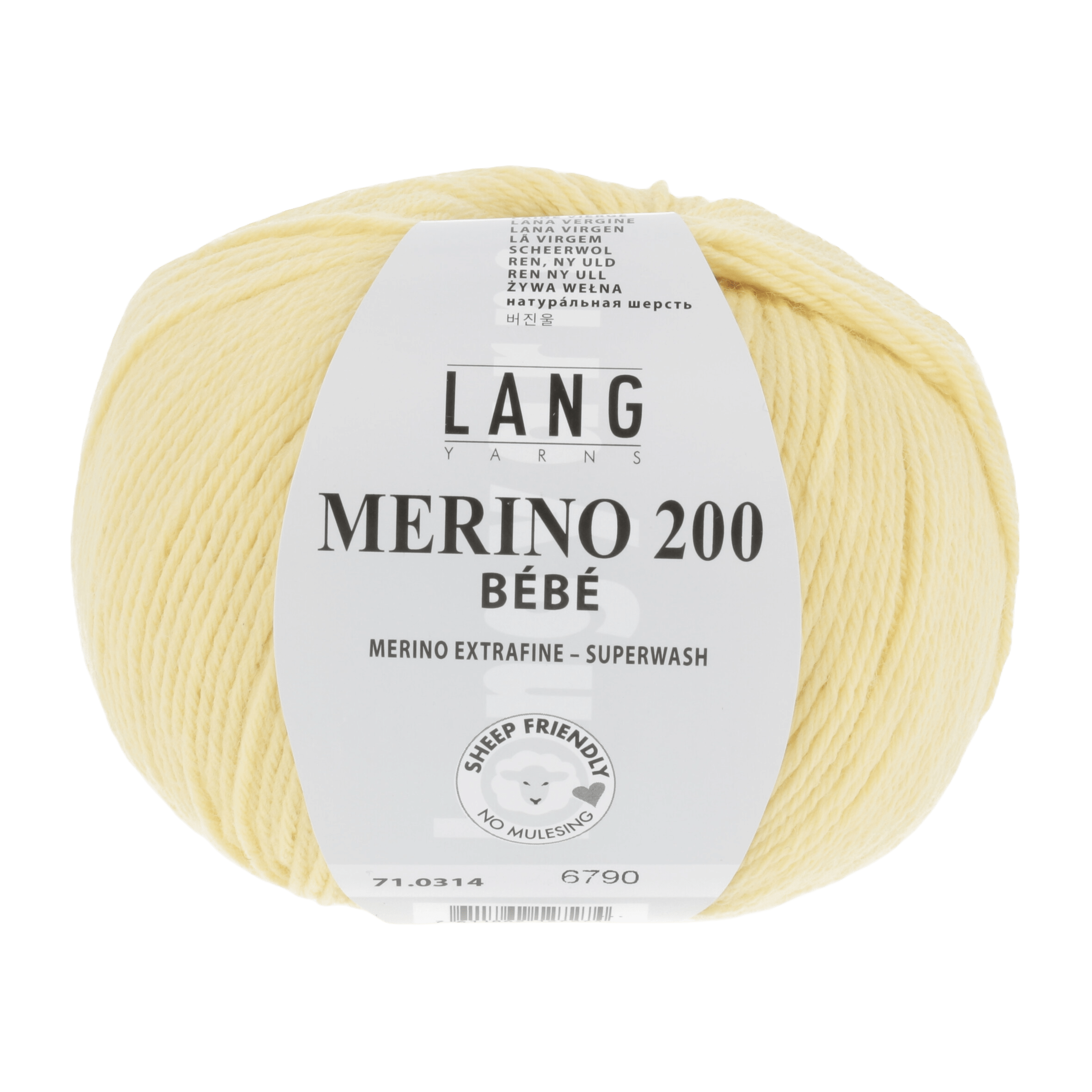 Lang Yarns Baby Wool Yellow LANGYARNS | Baby Yarn | MERINO 200 BÉBÉ | 4-Ply | 71