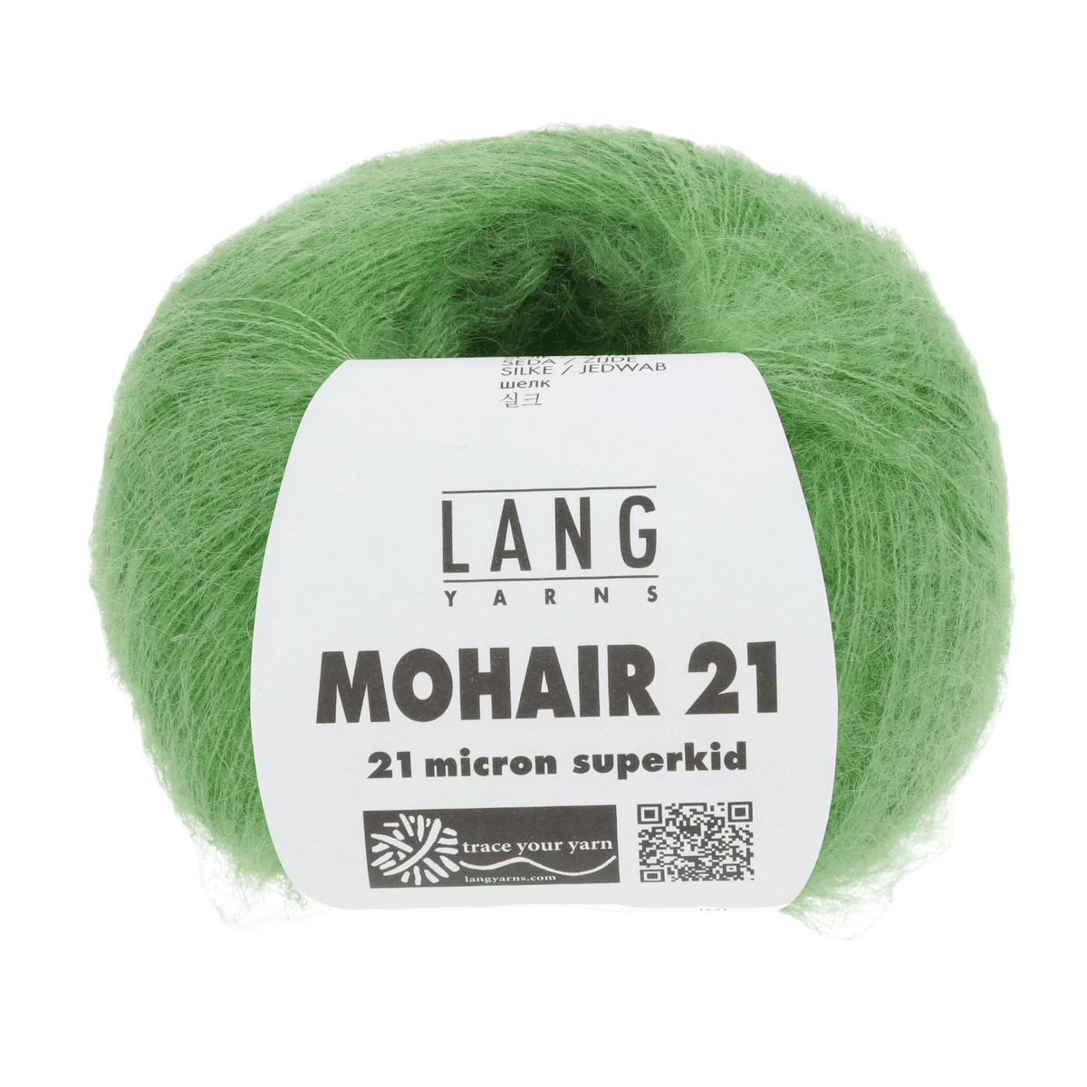 Lang Yarns Knitting Pattern 20 x 90 cm - 2 balls / light green 1120.0016 MARIBEL Shawlette Pattern Bundle in MOHAIR 21 by LANGYARNS | Fatto a Mano 278-021