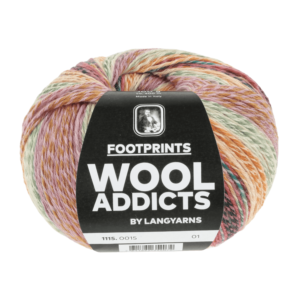 Lang Yarns Knitting Pattern 36-39 - 1 ball / orange/lilac/green 1115.0015 SANDY TOES Socks Pattern Bundle in FOOTPRINTS by LANGYARNS | WOOLADDICTS #10-019
