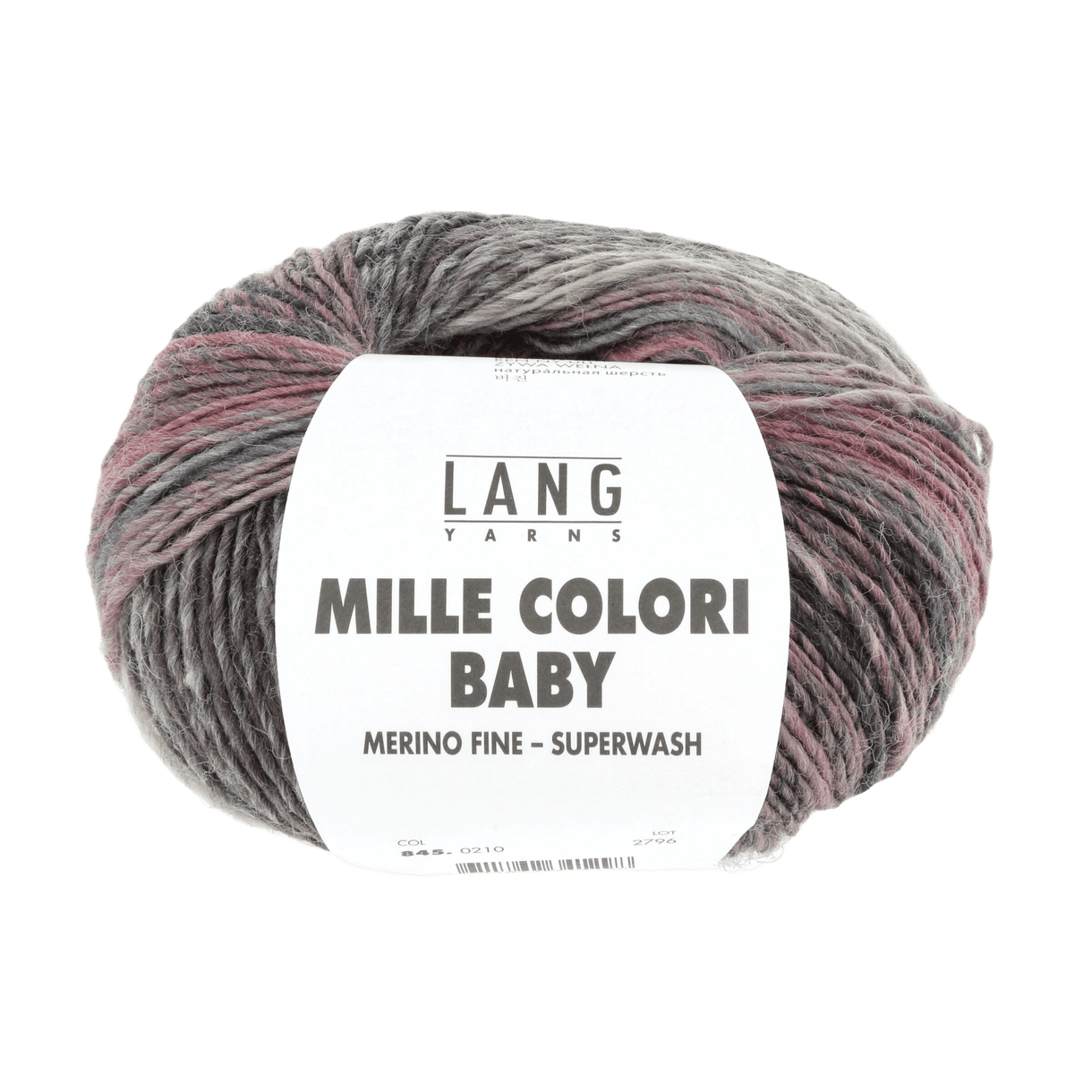Lang Yarns Knitting Pattern 36 cm - 1 balls / bordeaux/beige/grey 845.0210 Hat Pattern Bundle in MILLE COLORI BABY by LANGYARNS | Punto 24-007