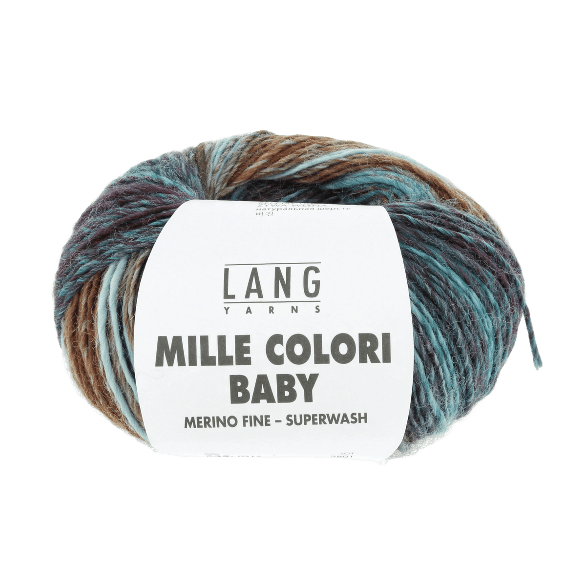 Lang Yarns Knitting Pattern 36 cm - 1 balls / green/eggplant/brick 845.0215 Hat Pattern Bundle in MILLE COLORI BABY by LANGYARNS | Punto 24-007