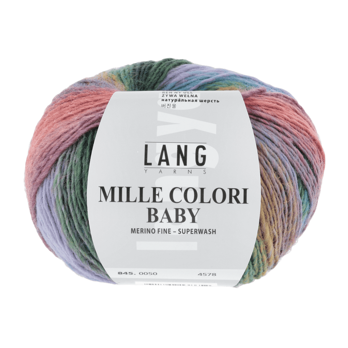 Lang Yarns Knitting Pattern 36 cm - 1 balls / multicolour/blue/purple 845.0050 Hat Pattern Bundle in MILLE COLORI BABY by LANGYARNS | Punto 24-007