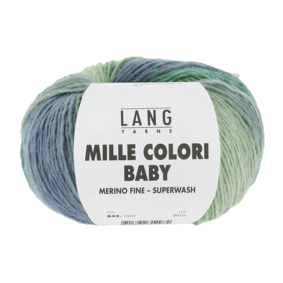 Lang Yarns Knitting Pattern 36 cm - 1 balls / multicolour green/blue 845.0207 Hat Pattern Bundle in MILLE COLORI BABY by LANGYARNS | Punto 24-007