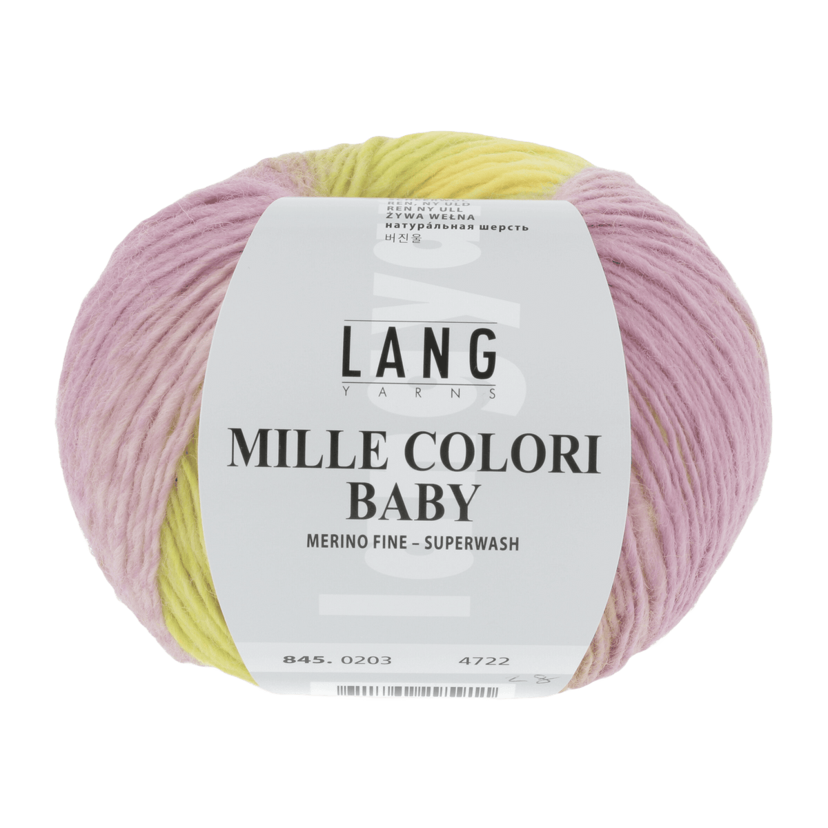 Lang Yarns Knitting Pattern 36 cm - 1 balls / multicolour yellow/turquoise/red 845.0203 Hat Pattern Bundle in MILLE COLORI BABY by LANGYARNS | Punto 24-007