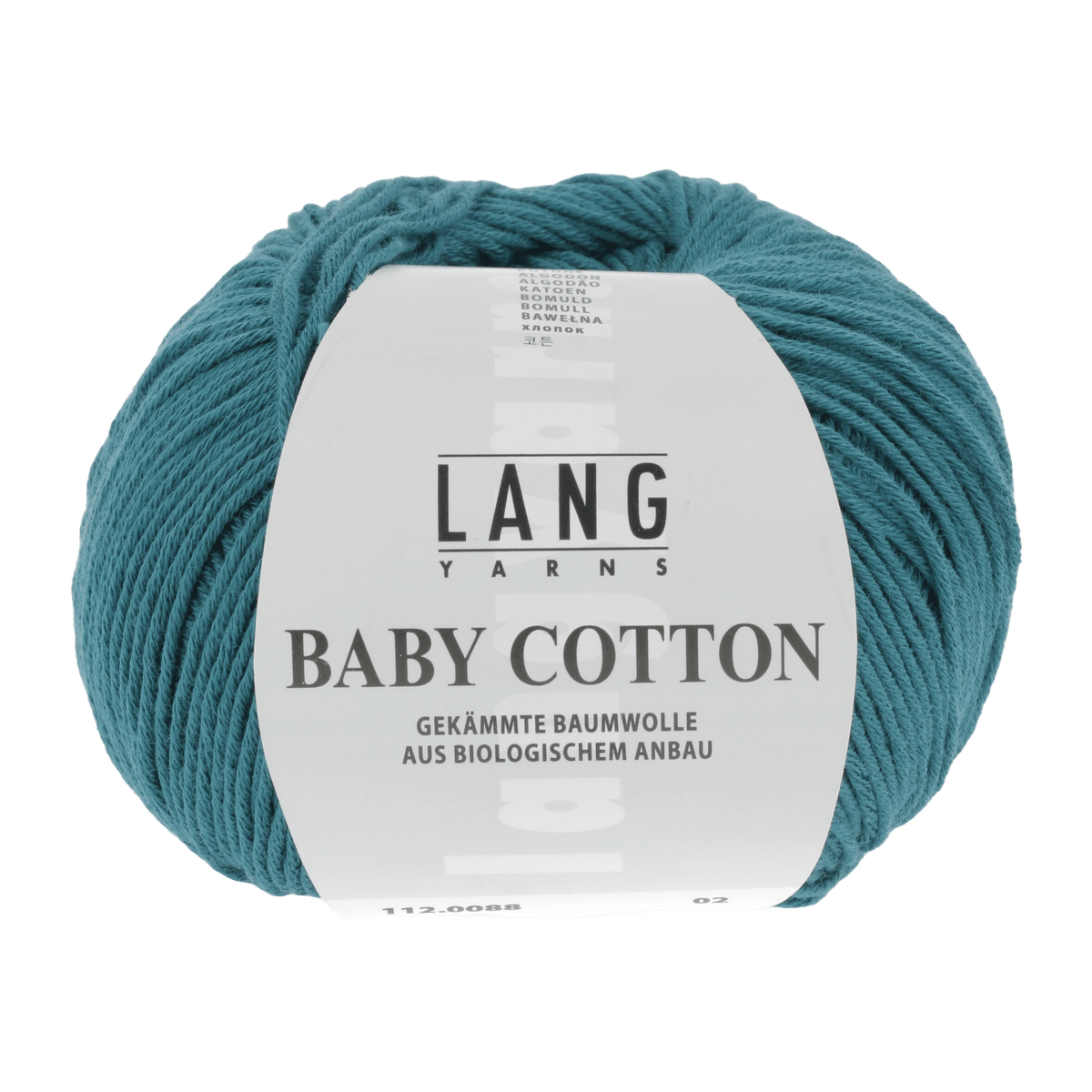 Lang Yarns Knitting Pattern 56 - 3 balls / PETROL 112.0088 Cardigan Pattern Bundle in BABY COTTON by LANGYARNS | Punto 36-015