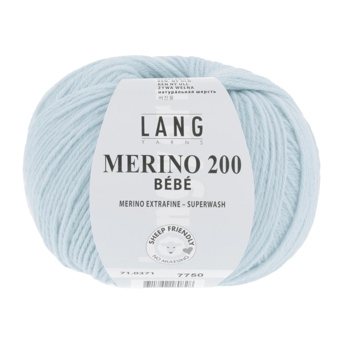 Lang Yarns Knitting Pattern 56-62 - 3 balls / ice blue 71.0371 ODIN Sweater Pattern Bundle in Merino 200 Bébé by LANGYARNS | Punto 80-003