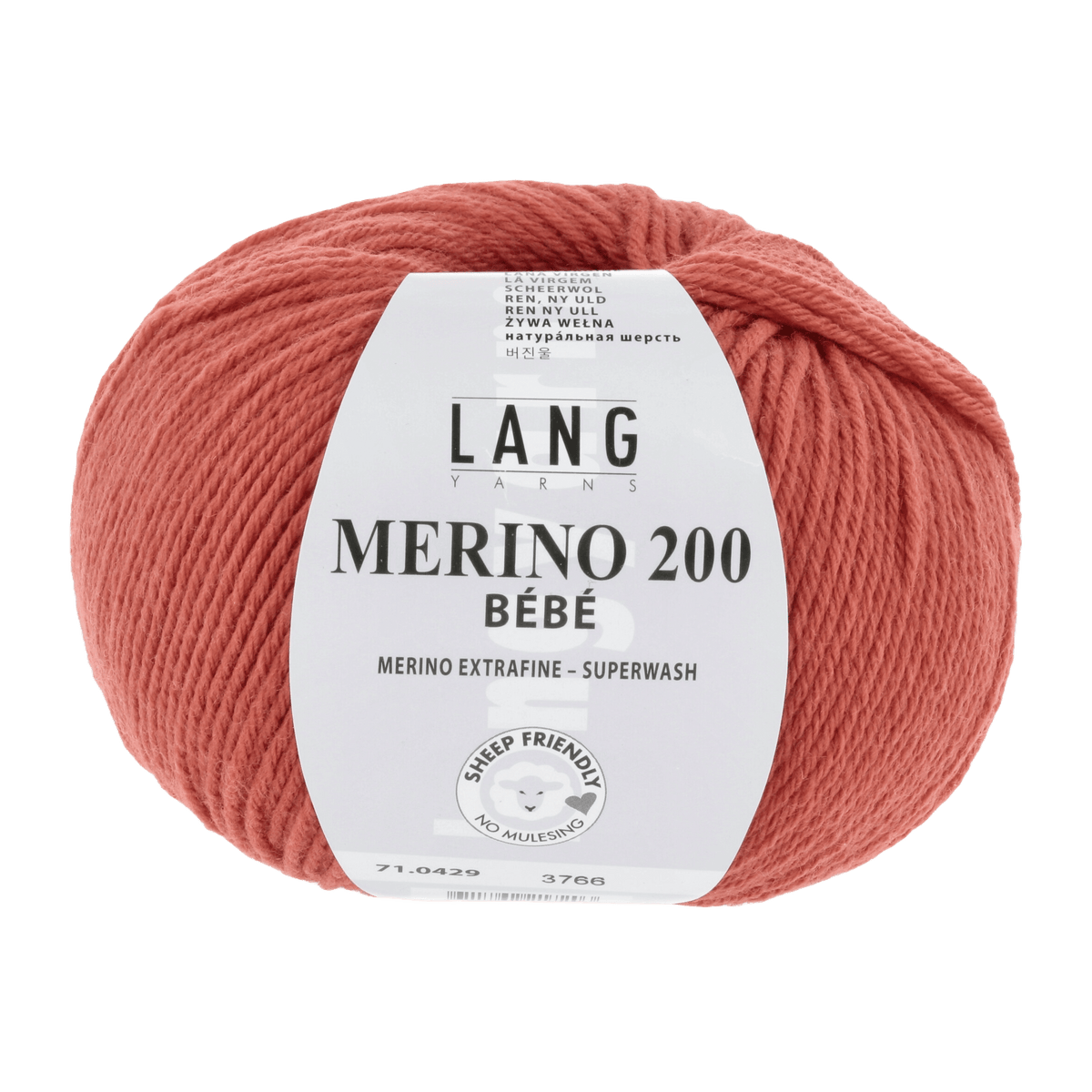 Lang Yarns Knitting Pattern 56-62 - 3 balls / melon 71.0429 ODIN Sweater Pattern Bundle in Merino 200 Bébé by LANGYARNS | Punto 80-003