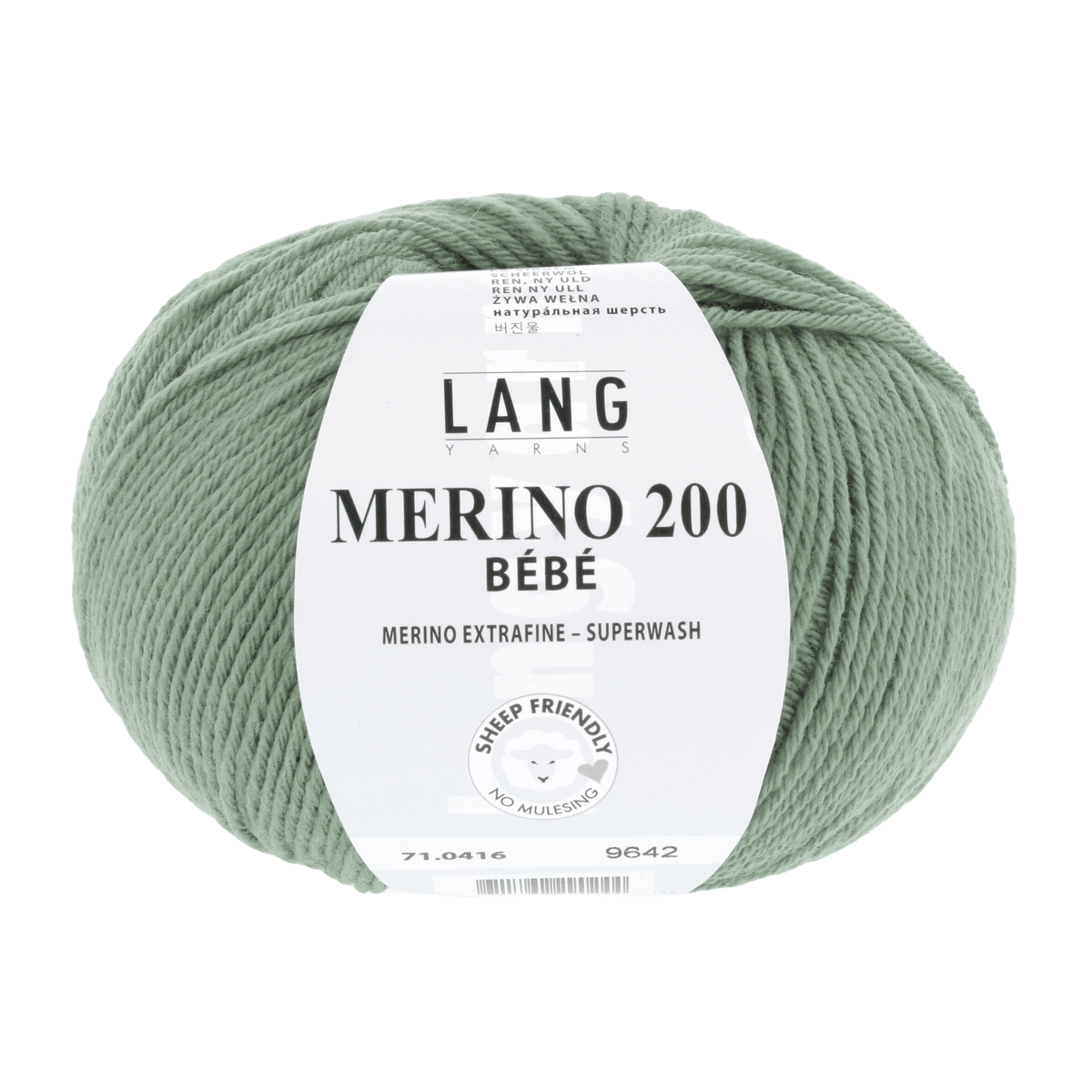 Lang Yarns Knitting Pattern 56-62 - 4 balls / agave 71.0416 ASTA Sweater Pattern Bundle in Merino 200 Bébé by LANGYARNS | Punto 80-017