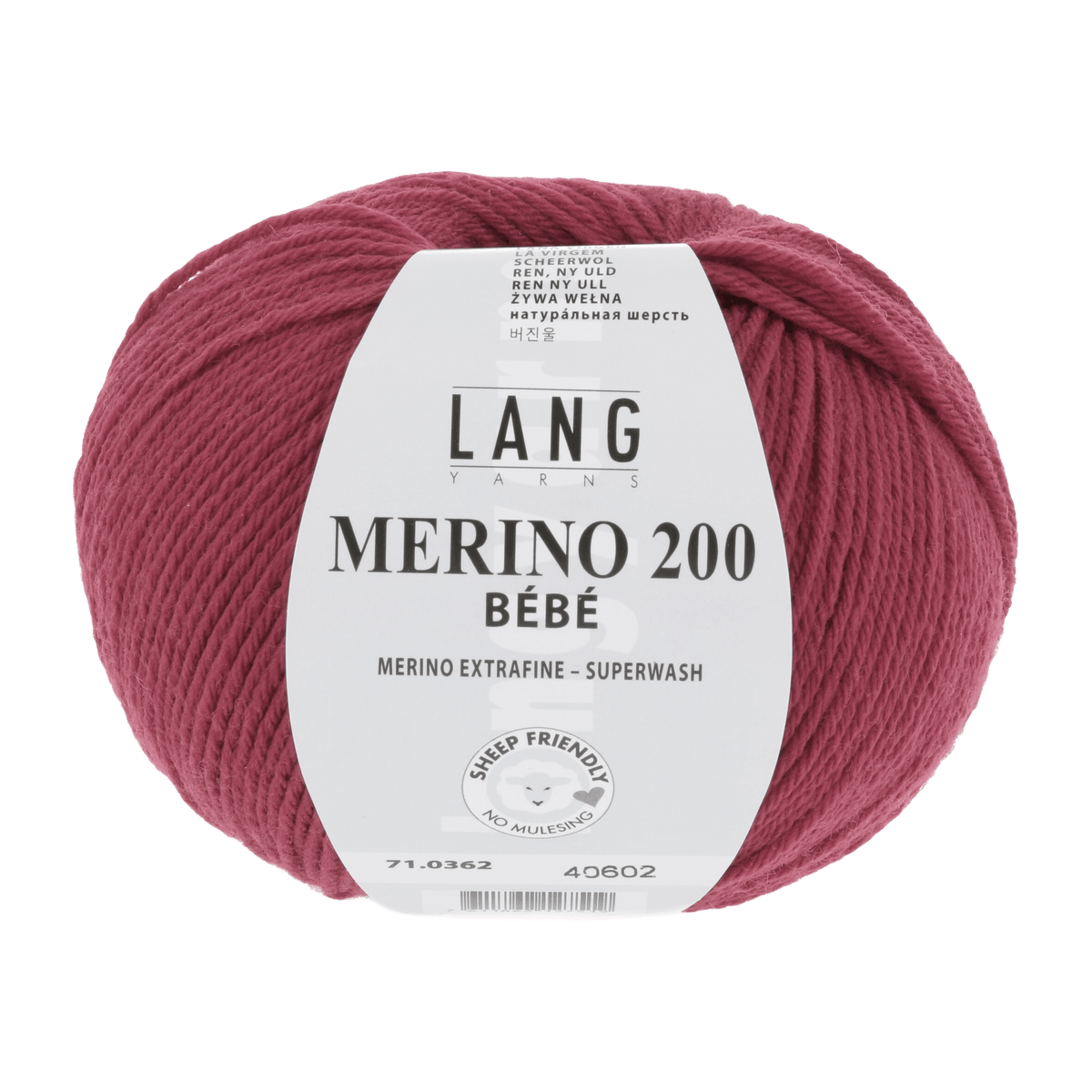 Lang Yarns Knitting Pattern 56-62 - 4 balls / burgundy 71.0362 ASTA Sweater Pattern Bundle in Merino 200 Bébé by LANGYARNS | Punto 80-017