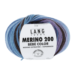 Lang Yarns Knitting Pattern 56-68 - 9 balls / blue 155.0306 ELLI Sleeping bag Pattern Bundle in Merino 200 Bébé Color by LANGYARNS | Punto 80-002