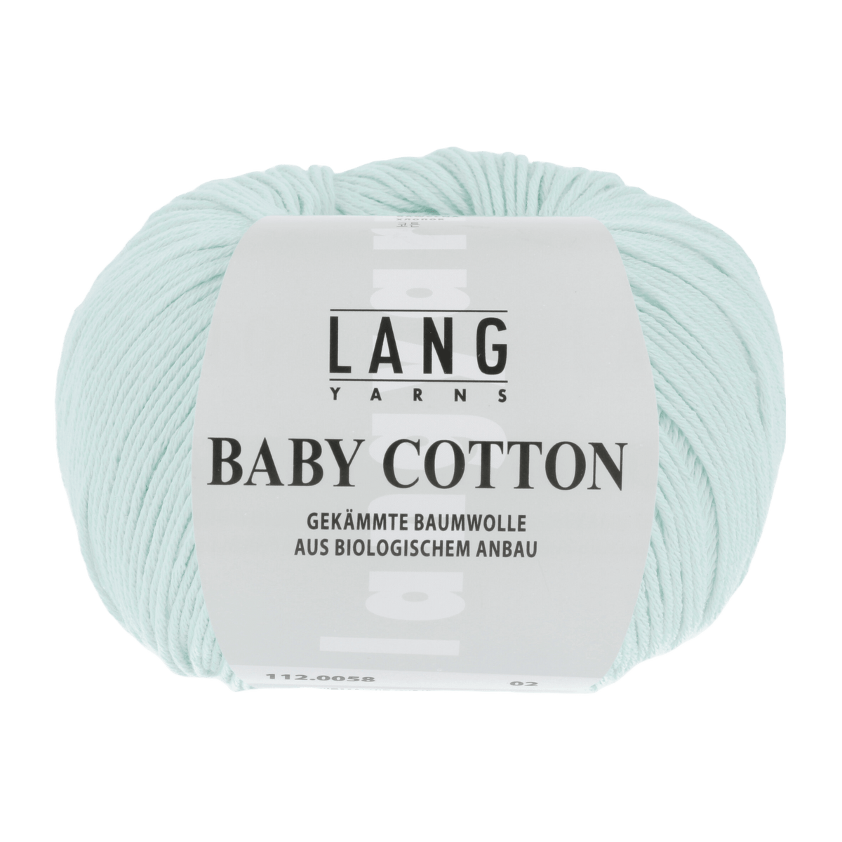 Lang Yarns Knitting Pattern 62 - 1 balls / LIGHT MINT 112.0058 Bonnet Pattern Bundle in BABY COTTON by LANGYARNS | Punto 36-009