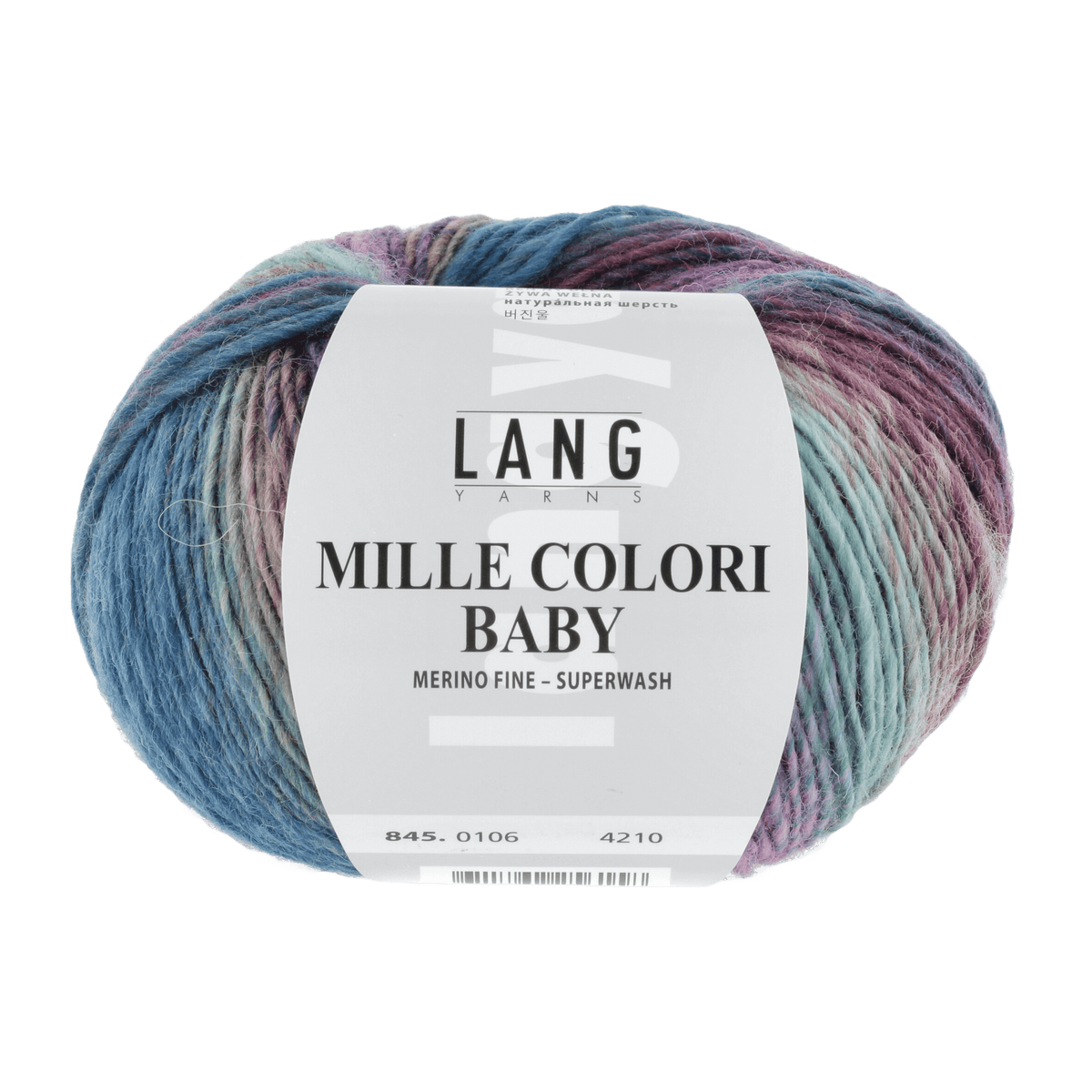 Lang Yarns Knitting Pattern 62 - 2 balls / BLAU/PINK 845.0106 AMALIE Dress Pattern Bundle in Mille Colori Baby by LANGYARNS | Punto 80-013