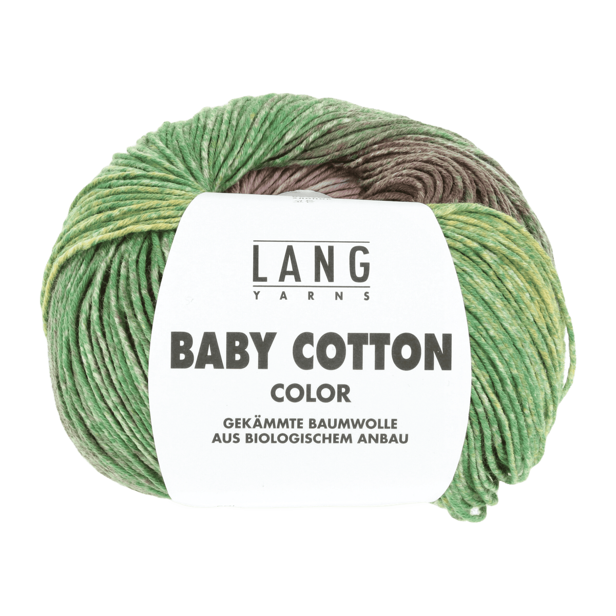 Lang Yarns Knitting Pattern 62 - 2 balls / green/yeelow/brown 786.0152 Top down sweater Pattern Bundle in BABY COTTON COLOR by LANGYARNS | Punto 56-005