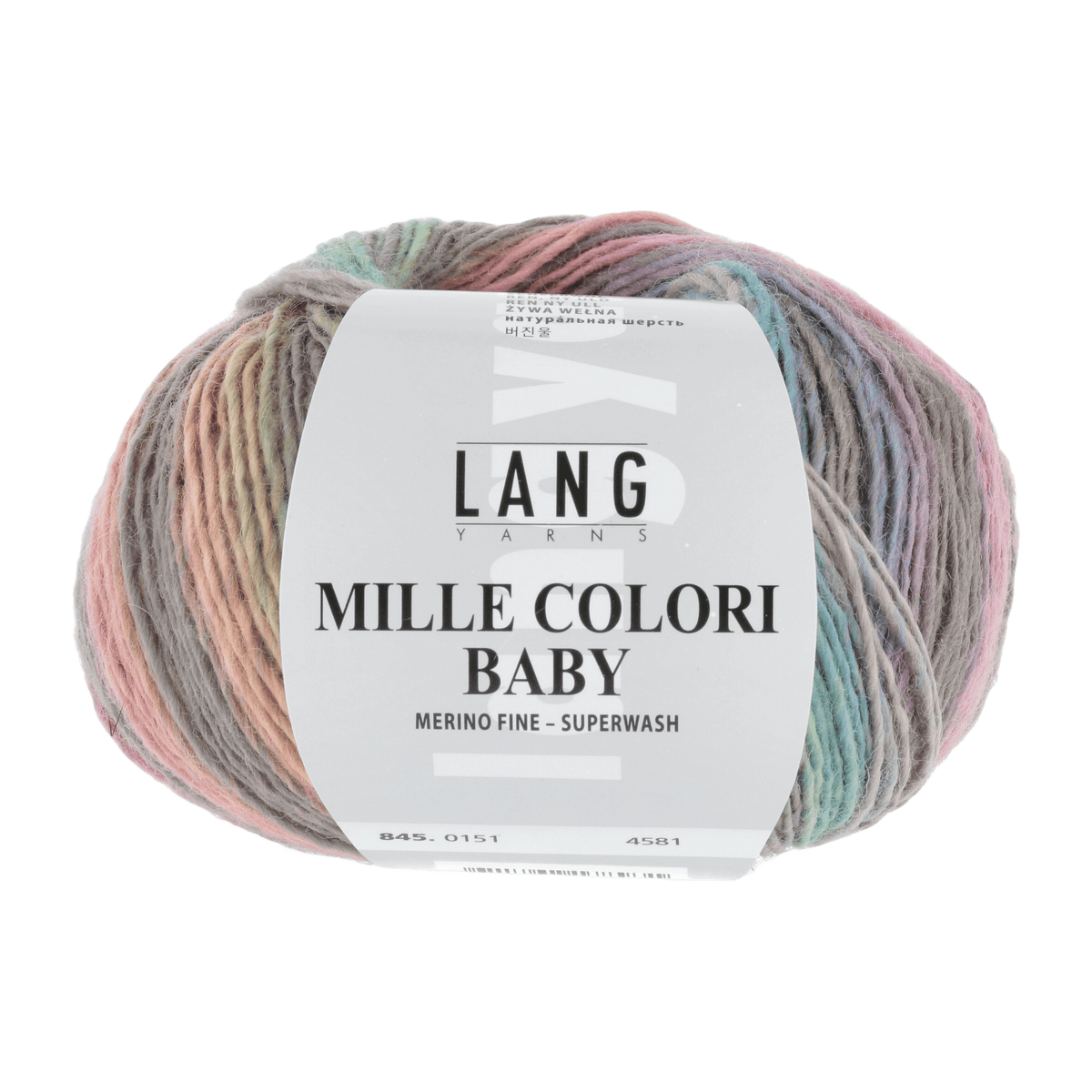 Lang Yarns Knitting Pattern 62 - 2 balls / GRÜN/ROSA 845.0151 AMALIE Dress Pattern Bundle in Mille Colori Baby by LANGYARNS | Punto 80-013