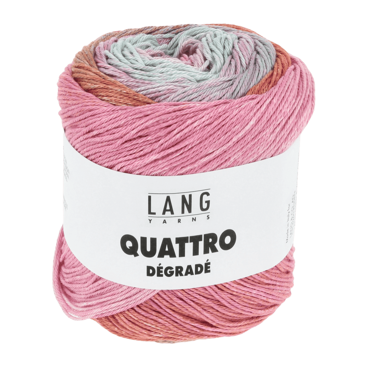 Lang Yarns Knitting Pattern 62 - 2 balls / rose/mint/orange 1088.0015 Sweater Pattern Bundle in QUATTRO DEGRADE by LANGYARNS | Punto 56-003